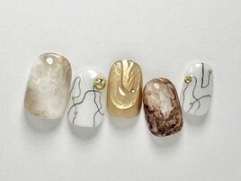 ブラウン×ゴールドニュアンス