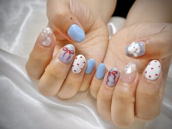 にっこりネイル【4/4 NEW OPEN（予定）】/リボンネイル♪