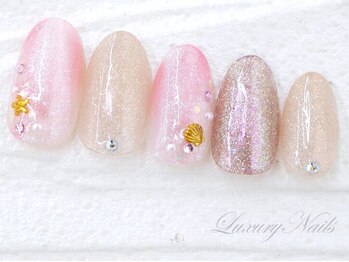 ラグジュアリーネイルズ カワグチ(Luxury Nails Kawaguchi)/ピンク*夏ネイル