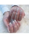【nail】ホワイトラメグラ