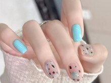 ビエル 吉祥寺店(BIEL)/ぷくぷくアート/水色ネイル
