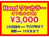 【HAND】ワンカラーオフ込み（1色）¥3000　平日17:00まで