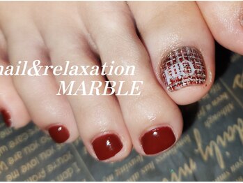 ネイルアンドリラクゼーション マーブル(MARBLE)/フット親指アート¥5900