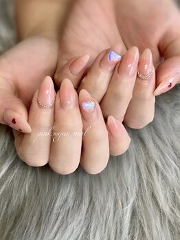 ピンクシュガーネイル(pink sugar nail)/定額デザインをアレンジ