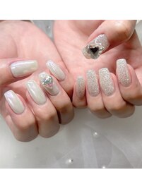 ハートパーツデザインネイル