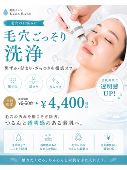 ちゅるん肌ドットコム 石橋店(ちゅるん肌.com)の写真/毛穴の黒ずみ・詰まり・ざらつき徹底洗浄！超音波W洗浄×高浸透導入でちゅるんとした透明感のある素肌へ♪