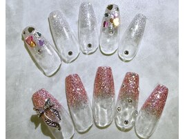 大きいリボンパーツ ハートホロ