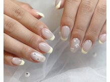 レア(le`a)/イエローフレンチネイル