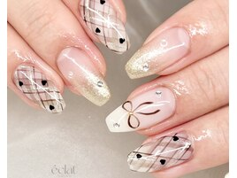 チェックとリボン