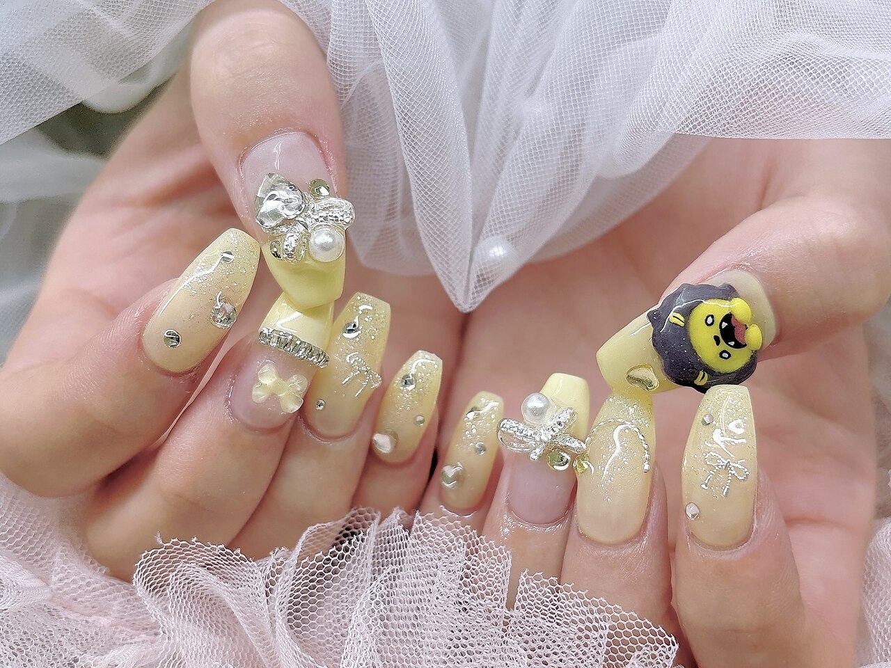 3dネイル ネイルパーツ ハート ピンク 黄色 ネイルパーツ 3dネイル ネイルパーツ ハート ピンク 黄色 ネイルパーツ