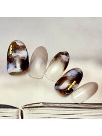 カフェラテマーブルネイル