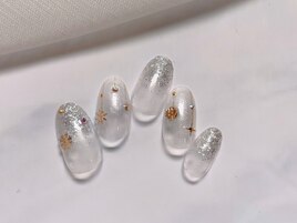 雪の結晶×ラメ×ストーン