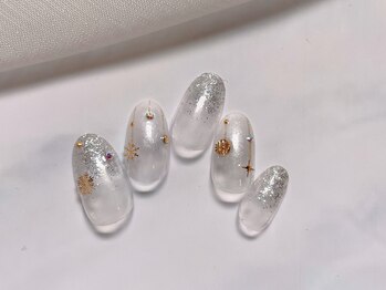 ルームヘアネイル 曙橋店(Room hair nail)/雪の結晶×ラメ×ストーン
