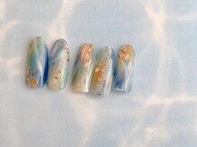 ネイルサロン&スクール ジーナ(GINA)/夏色マーブルネイル