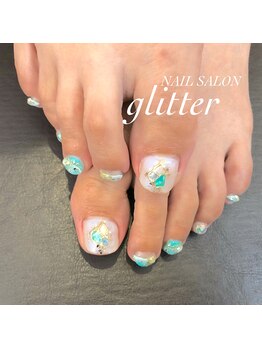 ネイルサロン グリッター(NAIL SALON glitter)/シェルフットネイル