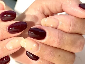 エン(En)/秋色シンプルデザインネイル