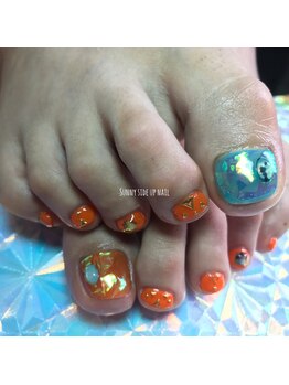 サニーサイドアップ ネイル(Sunny SideUp nail)/kirakira aurora film art