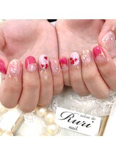 サロンドルリネイル(salon de Ruri nail)/◎降るハートネイル♪