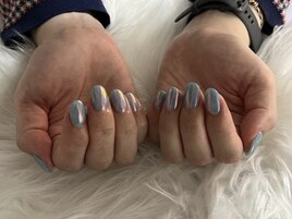 つやつやオーロラパウダーネイル