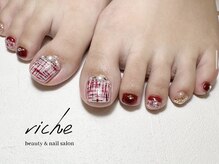 リーチェ ビューティアンドネイルサロン 大名店(Beauty&Nail Salon)/赤ツイードネイル♪