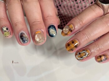 アイネイルズ 渋谷店(I nails)/【Sumika.t】チェックニュアンス