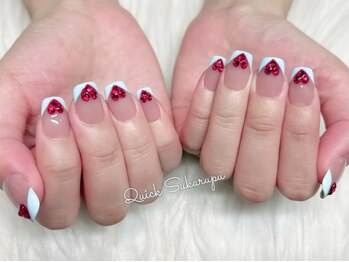 クイックスカルプ 高田馬場(Quick Sukarupu)/ブルー×ハートネイル