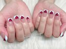 ブルー×ハートネイル