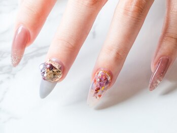 ソウ 難波店 nail salon Sou/キラキラ散らばりnail