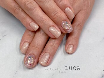 ネイルアトリエルカ(nail atelier LUCA)/M-444 大人可愛い押し花ネイル