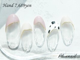 【2297】定額7,689円牛柄ネイル