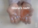 白×ピンクで砂浜風夏ネイル★☆