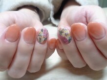 アミュリー ネイル アトリエ(Amury nail atelier)/手書きジェルフラワーアート♪