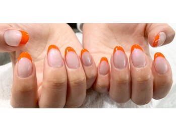 ネイル シスター(nail sister)/オレンジフレンチネイル