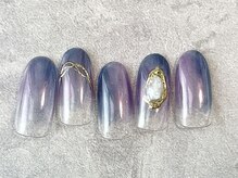 エムドットネイル 池袋(m.nail)/ブルー×パープルニュアンス