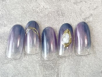 エムドットネイル 池袋(m.nail)/ブルー×パープルニュアンス