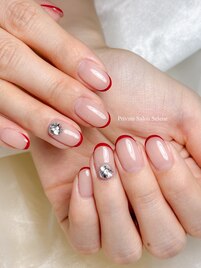赤スキニーフレンチ/秋カラー