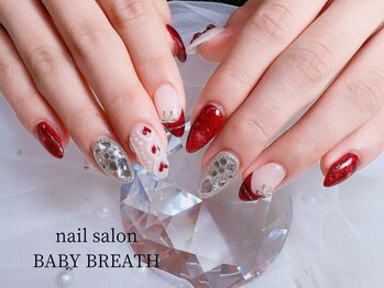 ベイビーブレス(BABY BREATH)/持ち込み☆バレンタインネイル