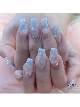 ゼン(zen.)/ラベンダーブルの韓国ネイル