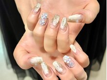 ネイルサロンアンドスクール ミュー(Nail Salon & school mieux)/ストーンフラワーネイル