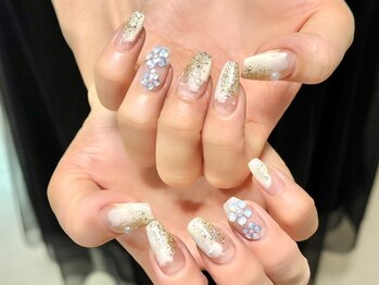 ネイルサロンアンドスクール ミュー(Nail Salon & school mieux)/ストーンフラワーネイル