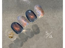 ネイルケアスタジオ シア(Sia)/ブルー×オレンジ/マグネット