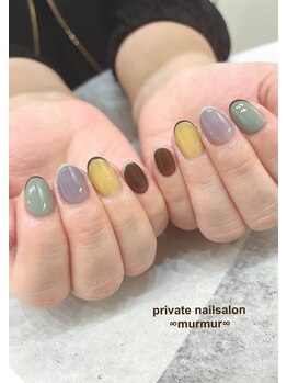 プライベート ネイルサロン マーマ(murmur)/カラフルスキニーフレンチ