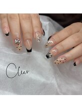 クリア なんば店(Clear)/黒フレンチ×ハート