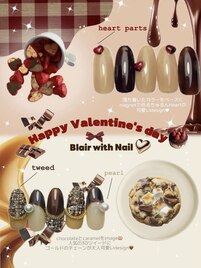 バレンタインネイル