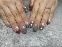 チアフル ネイルアンドアイラッシュ(cheerful)の雰囲気（クリスマスなカラー合わせのお持ち込みデザイン。）