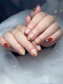 べっ甲ネイルです