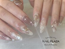 ネイルプラザ 河原町OPA店(NAIL PLAZA)/手描きリボンネイル
