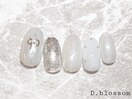 A.リボン×ドットネイル