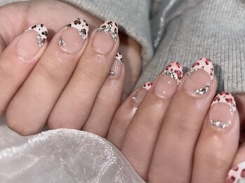 エムネイル(Ｍ)/ヒョウ柄フレンチ