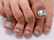 ダブルネイル(Double Nail)/【ほり】秋のフットネイル